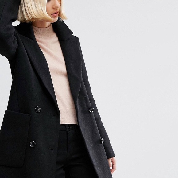 📸Classic Chic Double Breasted Button Down Smokey Grey Coat Warm & Cozy Style🧥 - Picture 2 of 15